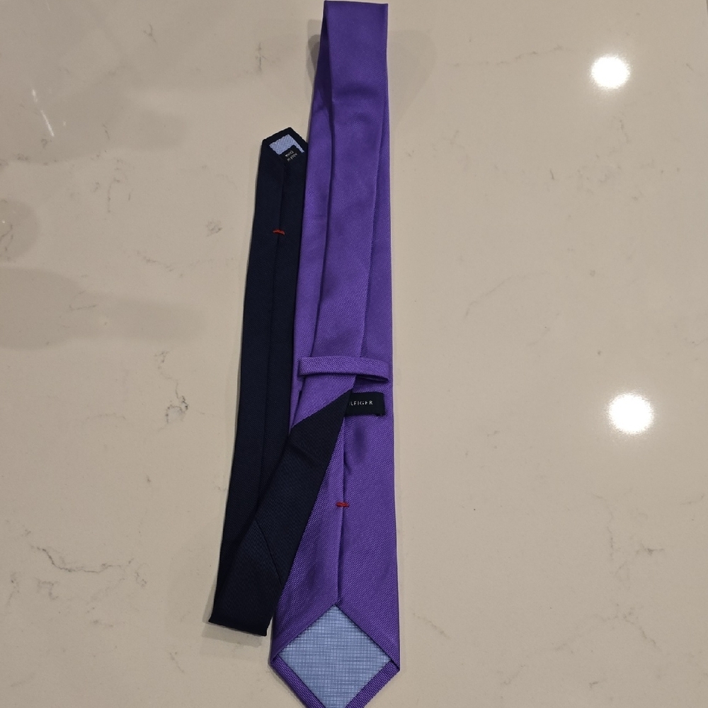 Elegant Purple and Navy Tie Set